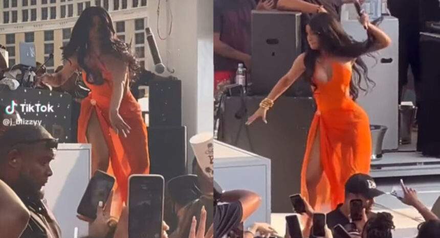 Cardi B hurls her mic at fan who threw drink on he