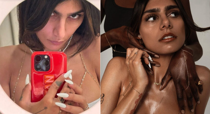 Mia Khalifa shows off stunning curves modelling new jewelry line in skimpy lingerie