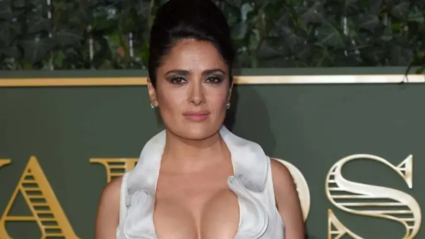 Salma Hayek is glowing with sun-kissed appearance as she enjoys vacation with rarely-seen stepson