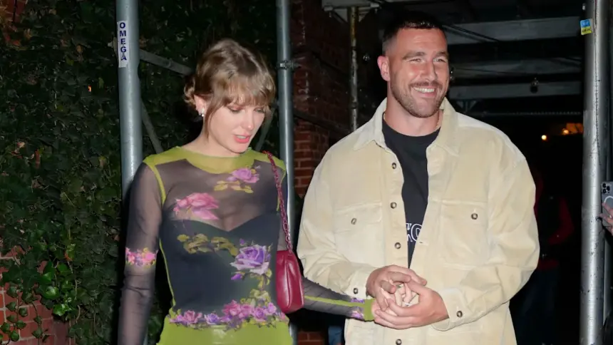 Taylor Swift’s leather mini skirt and mesh top for secret dinner with Travis Kelce will make you double take