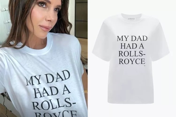 Victoria Beckham Releases ‘My Dad Had a Rolls-Royce’ T-Shirt in Response to Husband David’s Trolling