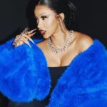 Cardi B Makes Runway Debut in Bright Blue Faux Fur Coat at Los Angeles Balenciaga Show